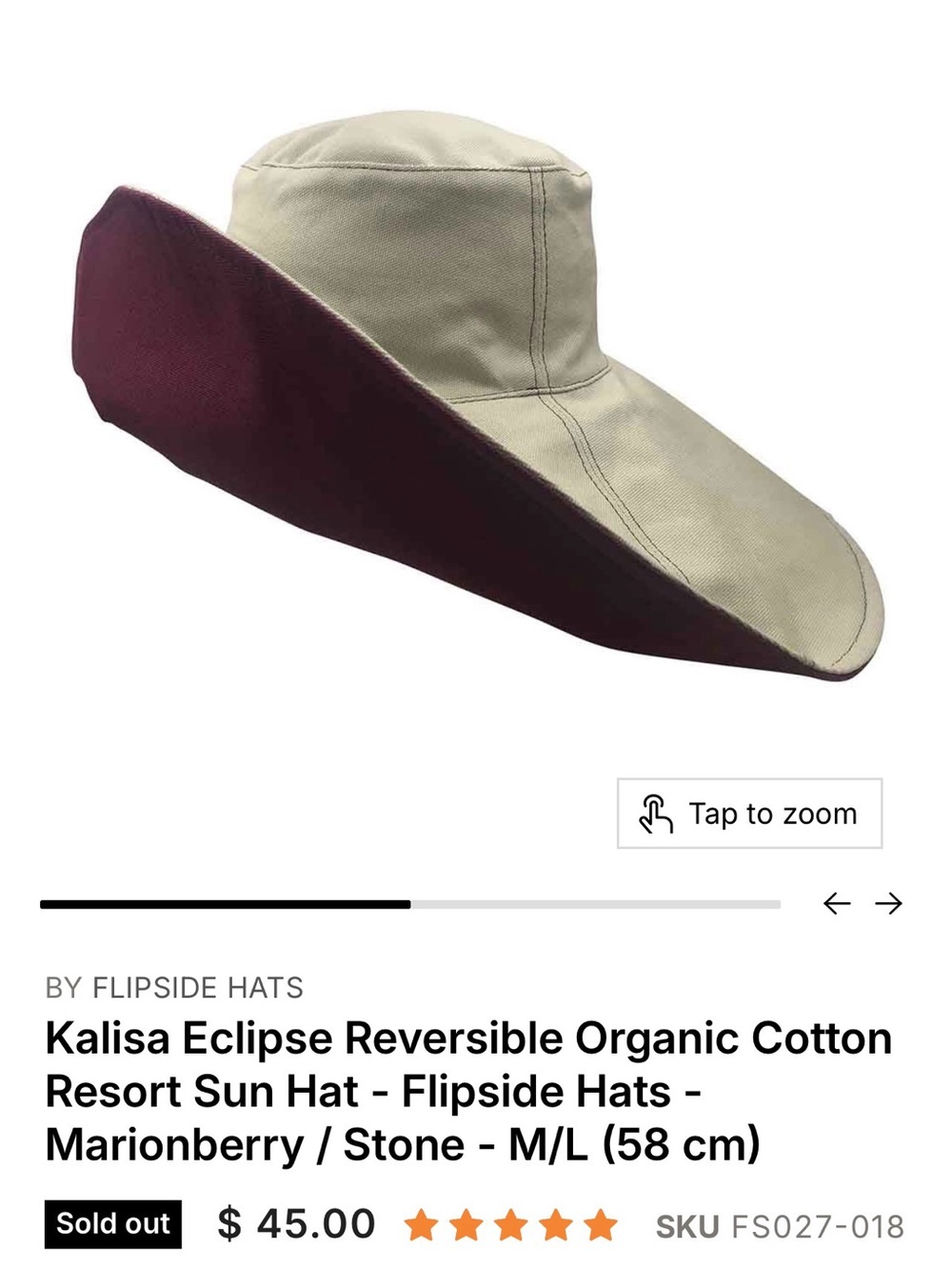 Flipside Hats Kalisa Eclipse Reversible Organic Cotton Sun Hat UPF 50+